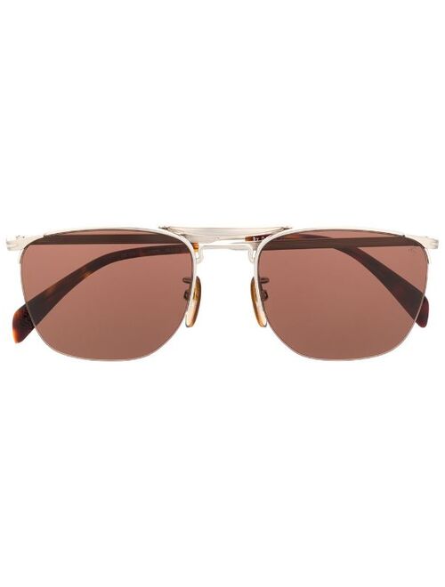 Eyewear by David Beckham DB 1001/S half rim geometric sunglasses