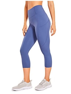 Women's Naked Feeling Workout Leggings 19" - High Waist Gym Capris Leggings with Pockets