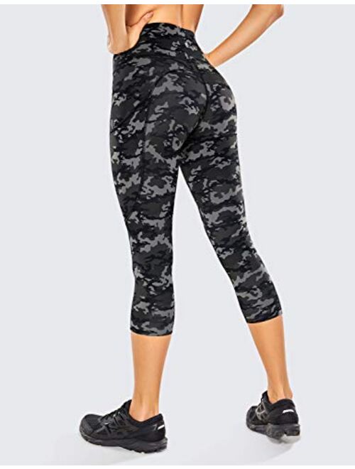 CRZ YOGA Women's Naked Feeling Workout Leggings 19" - High Waist Gym Capris Leggings with Pockets