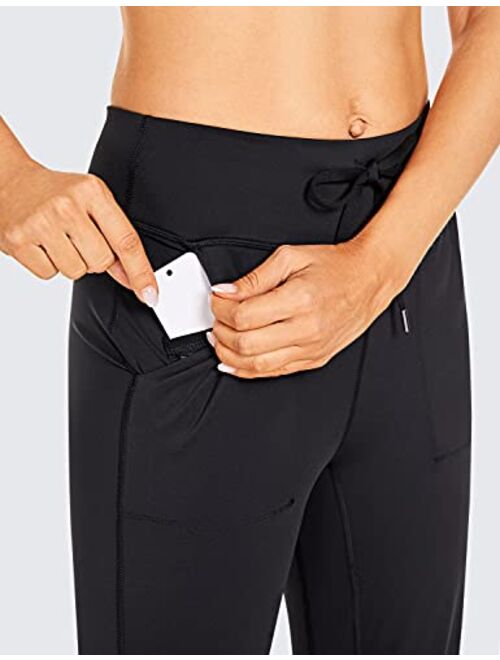 CRZ YOGA Women's Naked Feeling Workout Yoga Capri Joggers with Pockets High Waist Drawstring Stretch Lounge Crop Pants