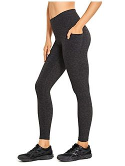 Womens Hugged Feeling Workout Compression Leggings 25"/28" - High Waisted Gym Tummy Control Athletic Pants Pockets