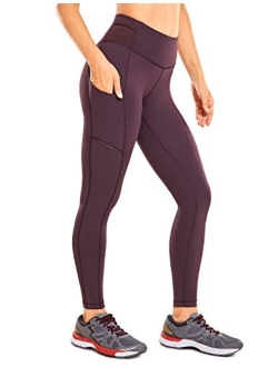 Womens Hugged Feeling Workout Compression Leggings 25"/28" - High Waisted Gym Tummy Control Athletic Pants Pockets