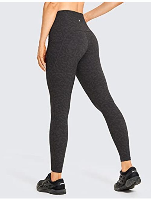 CRZ YOGA Womens Hugged Feeling Workout Compression Leggings 25"/28" - High Waisted Gym Tummy Control Athletic Pants Pockets