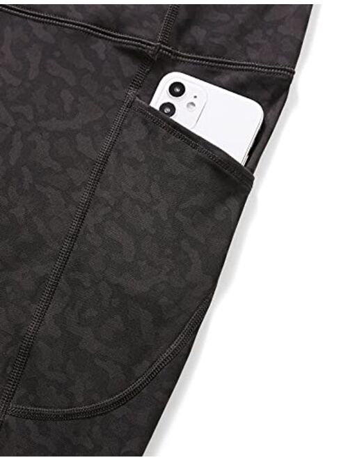 CRZ YOGA Womens Hugged Feeling Workout Compression Leggings 25"/28" - High Waisted Gym Tummy Control Athletic Pants Pockets