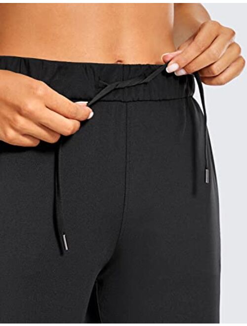 CRZ YOGA Women's 4-Way Stretch Athletic Workout Capri Pants - 23" Travel Lounge Casual Outdoor Capri with Pockets