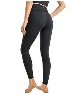 Women's Naked Feeling Soft Yoga Leggings 25 Inches - Reflective High Waisted Workout Pants