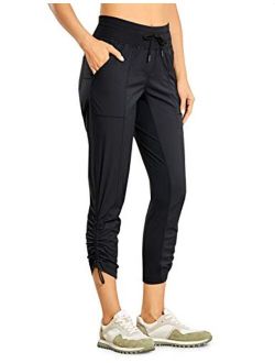 Womens Studio Casual 7/8 Pants 25"/27" - Lightweight Workout Outdoor Athletic Track Travel Lounge Joggers Pockets
