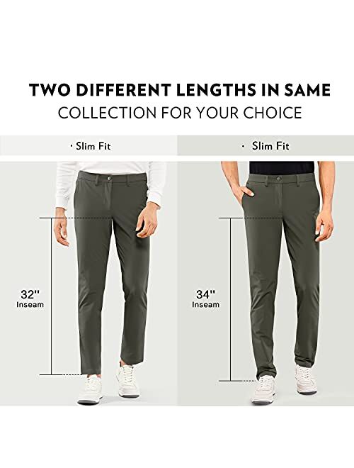 CRZ YOGA Men's Stretch Golf Pants - 31"/33"/35" Slim Fit Stretch Waterproof Outdoor Thick Golf Work Pant with Pockets