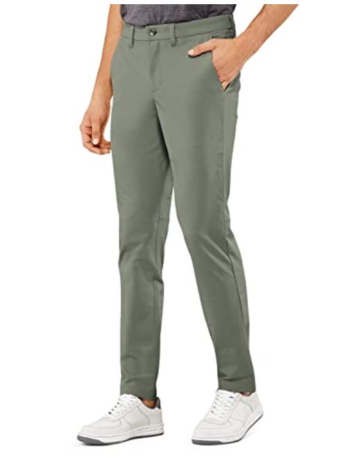 CRZ YOGA Men's Stretch Golf Pants - 31"/33"/35" Slim Fit Stretch Waterproof Outdoor Thick Golf Work Pant with Pockets