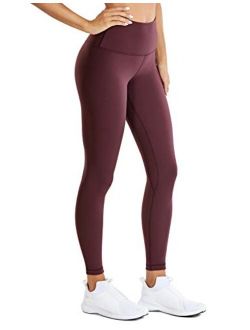 Women's Light-Fleece Yoga Leggings 25'' / 28'' - Warm Matte Brushed Workout Tights High Waisted Athletic Pants