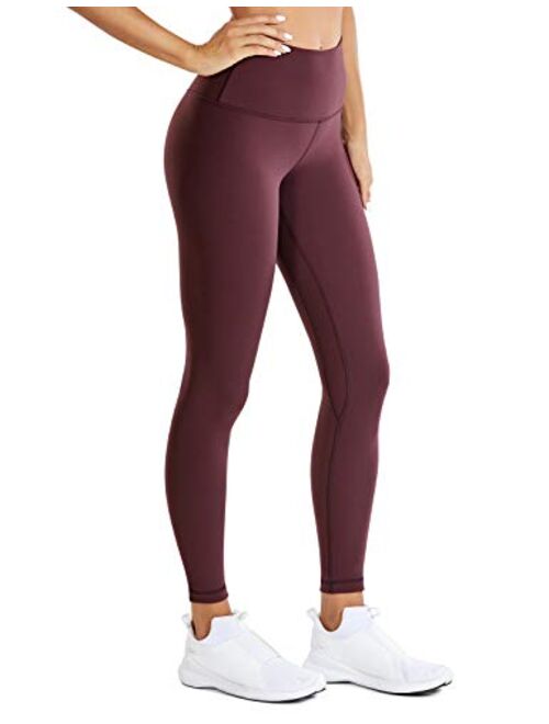 CRZ YOGA Women's Light-Fleece Yoga Leggings 25'' / 28'' - Warm Matte Brushed Workout Tights High Waisted Athletic Pants