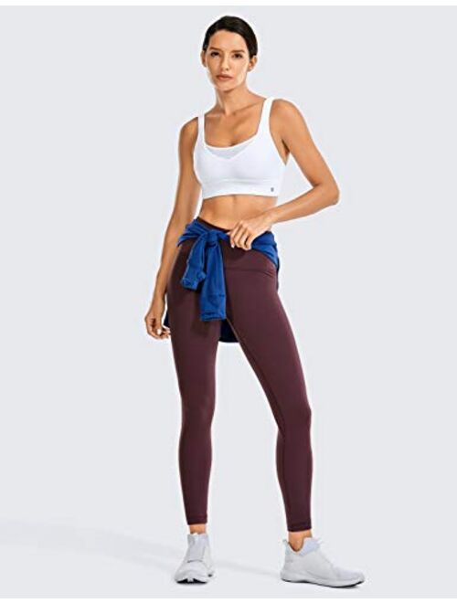 CRZ YOGA Women's Light-Fleece Yoga Leggings 25'' / 28'' - Warm Matte Brushed Workout Tights High Waisted Athletic Pants