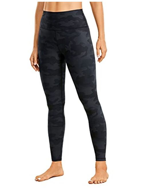 CRZ YOGA Women's Light-Fleece Yoga Leggings 25'' / 28'' - Warm Matte Brushed Workout Tights High Waisted Athletic Pants