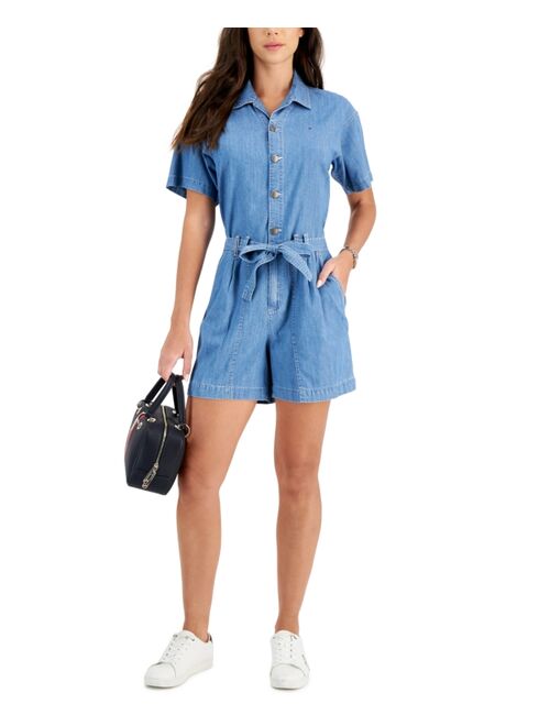 Tommy Hilfiger Women's Cotton Chambray Romper