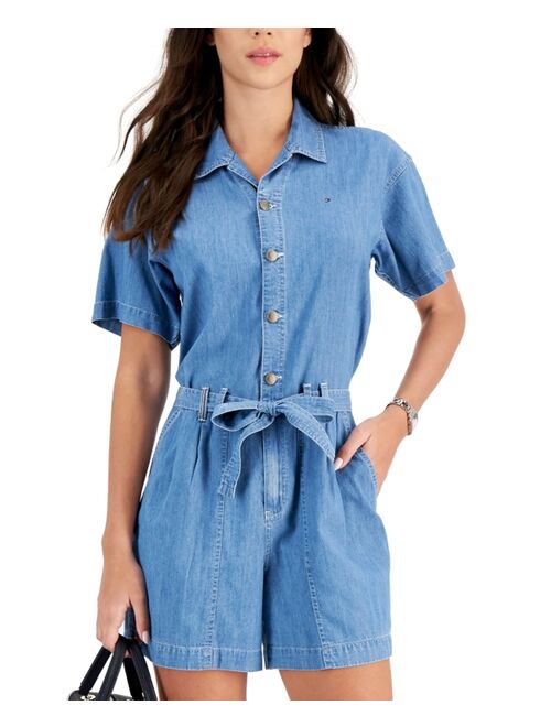 Tommy Hilfiger Women's Cotton Chambray Romper