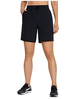 Women's 5''/7''/9'' Lightweight Quick Dry Athletic Long Shorts - High Waist Workout Running Shorts with Pockets