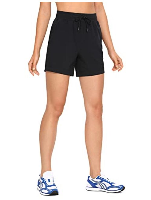 CRZ YOGA Women's 5''/7''/9'' Lightweight Quick Dry Athletic Long Shorts - High Waist Workout Running Shorts with Pockets