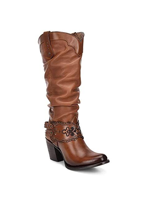 CUADRA Fashion Cowgirl Womens Boots Golden Color - Cowhide Leather - Handmade - Sizes from 6 to 9.5