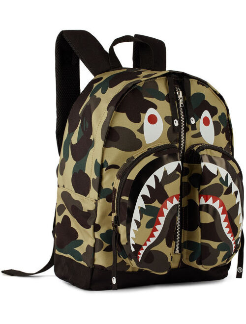 BAPE Kids Khaki 1st Camo Boa Shark Backpack