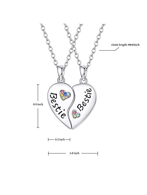 KINGSIN Sister Gifts, Sister Necklace for 2 Big Sister Little Sister Bestie BFF Pendant Necklaces Matching Relationship Birthday Jewelry for Girls Women