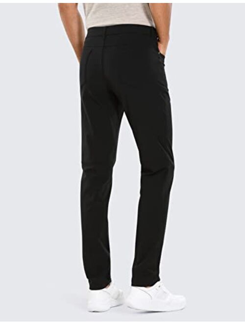 CRZ YOGA Men's Stretch Golf Pants - 33''/35'' Slim Fit Work Pants Stretch Waterproof 5-Pocket Thick Travel Pants
