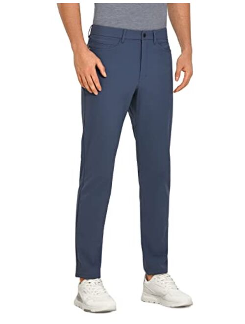 CRZ YOGA Men's Stretch Golf Pants - 33''/35'' Slim Fit Work Pants Stretch Waterproof 5-Pocket Thick Travel Pants