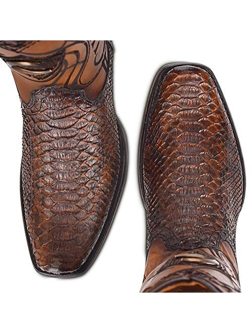 CUADRA Men's Western Boot in Genuine Python Leather