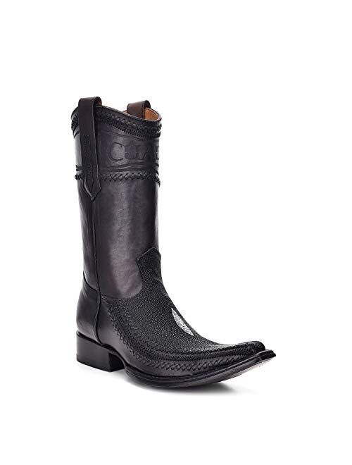 Cuadra Men's Western Boot in Genuine Stingray Leather Black
