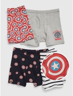 GapKids &#124 Marvel 100% Organic Cotton Captain America Boxer Briefs