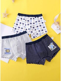 Boys 3 Pack Star And Stripe Print Boxer Brief