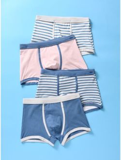 Boys 4pack Striped Contrast Binding Boxer Brief