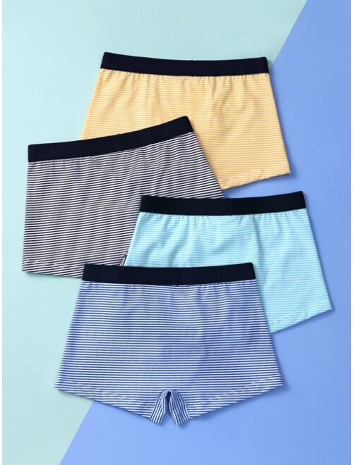 Shein Boys 4pcs Striped Print Shortie