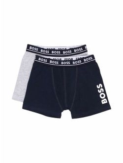BOSS Kidswear logo-print pure cotton boxers set