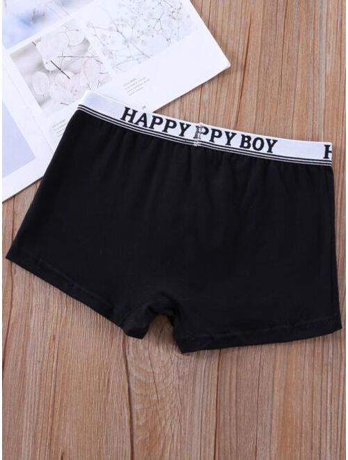 Shein Boys 2pcs Contrast Letter Tape Top stitching Boxer Brief