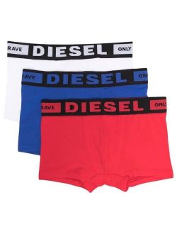 KIDS Damien logo-waistband three-pack briefs