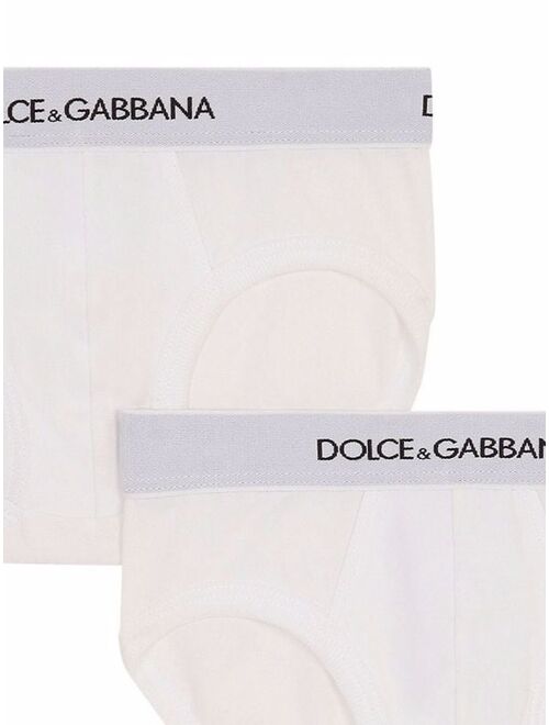 DOLCE & GABBANA KIDS pack of 2 logo-waistband boxer shorts