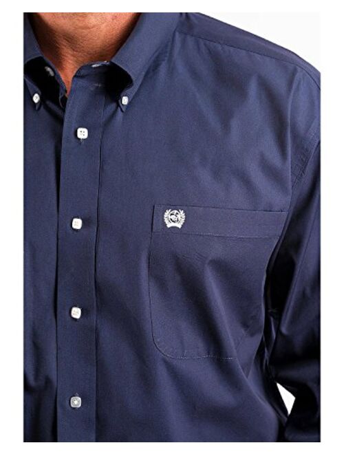 Cinch Men's Classic Fit Long Sleeve Button One Open Pocket Solid Shirt