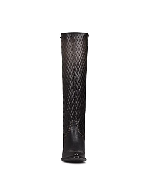CUADRA Women's Tall Boot in Bovine Leather with Zipper Black