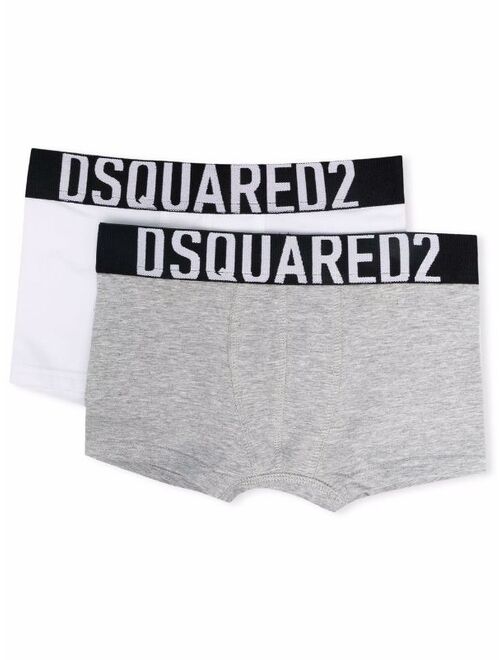 DSQUARED2 KIDS two pack of logo waistband boxers