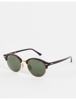 clubmaster round sunglasses in brown