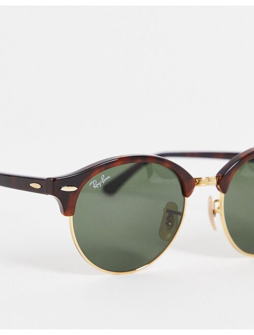 Ray-Ban clubmaster round sunglasses in brown