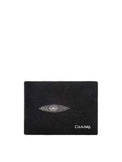 Black Stingray Leather Bifold Wallet - DU175 / B2910MA