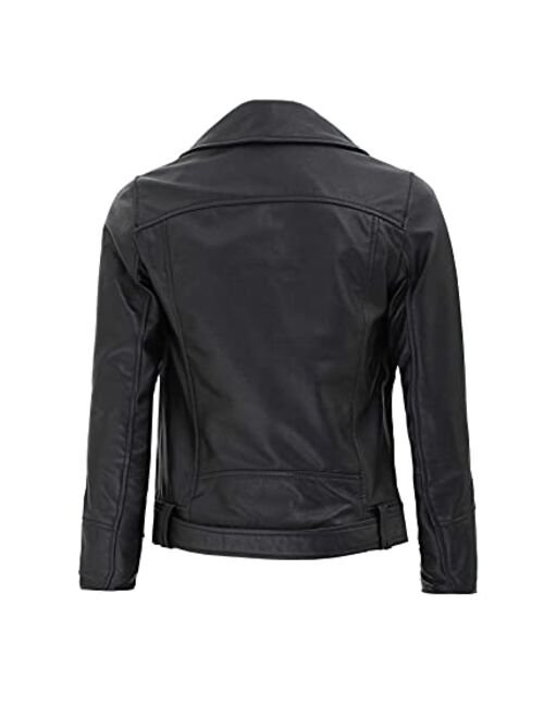 Decrum Asymmetrical Womens Leather Jacket - Real Lambskin Leather Jackets for Women