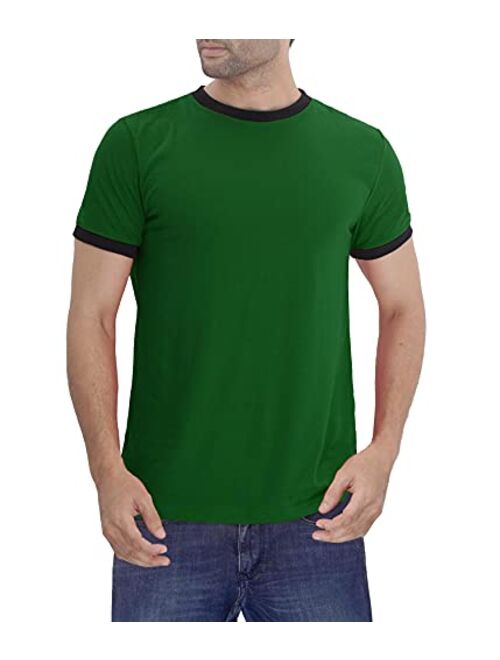 Decrum Short Sleeve Shirts for Men - Crewneck Soft Jersey Half Sleeves Casual Tshirt Mens