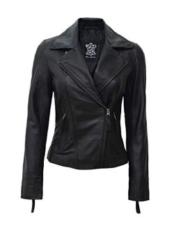 Leather Jackets For Women - Real Lambskin Biker Style Asymmetrical Leather Jacket