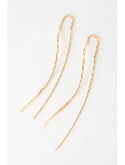 Thread Count Gold Threader Earrings