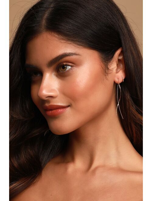 Lulus Thread Count Gold Threader Earrings