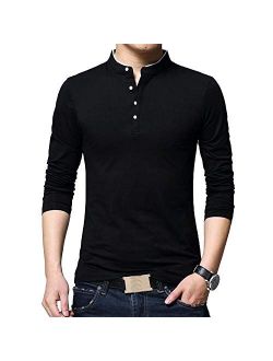 Henley Shirts for Men - Short/Long Sleeves Slim Fit Soft Casual Polo Tees