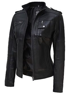 Women Real Leather Jacket Adult - Black And Brown Lambskin Leather Jackets Womens