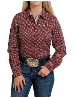 Women's Geo Print Long Sleeve Button-Down Western Core Shirt